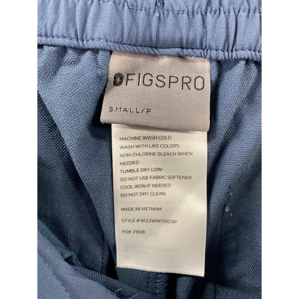 Figs Pro Womens Pants Size Small/Petite Cargo Zip Blue Healthcare Nurse Workwear - Picture 6 of 8